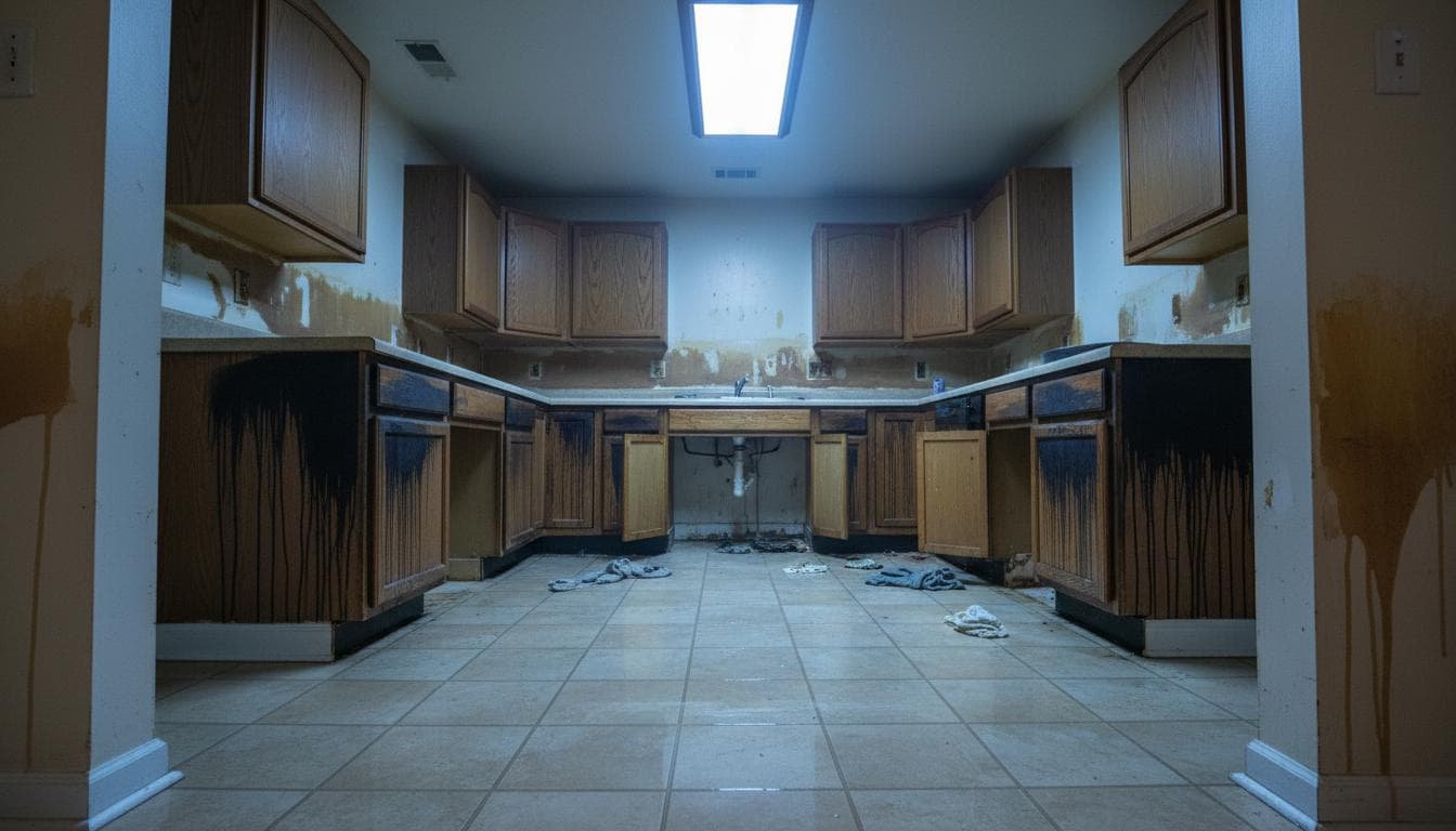 Kitchen Water Damage Recovery before restoration